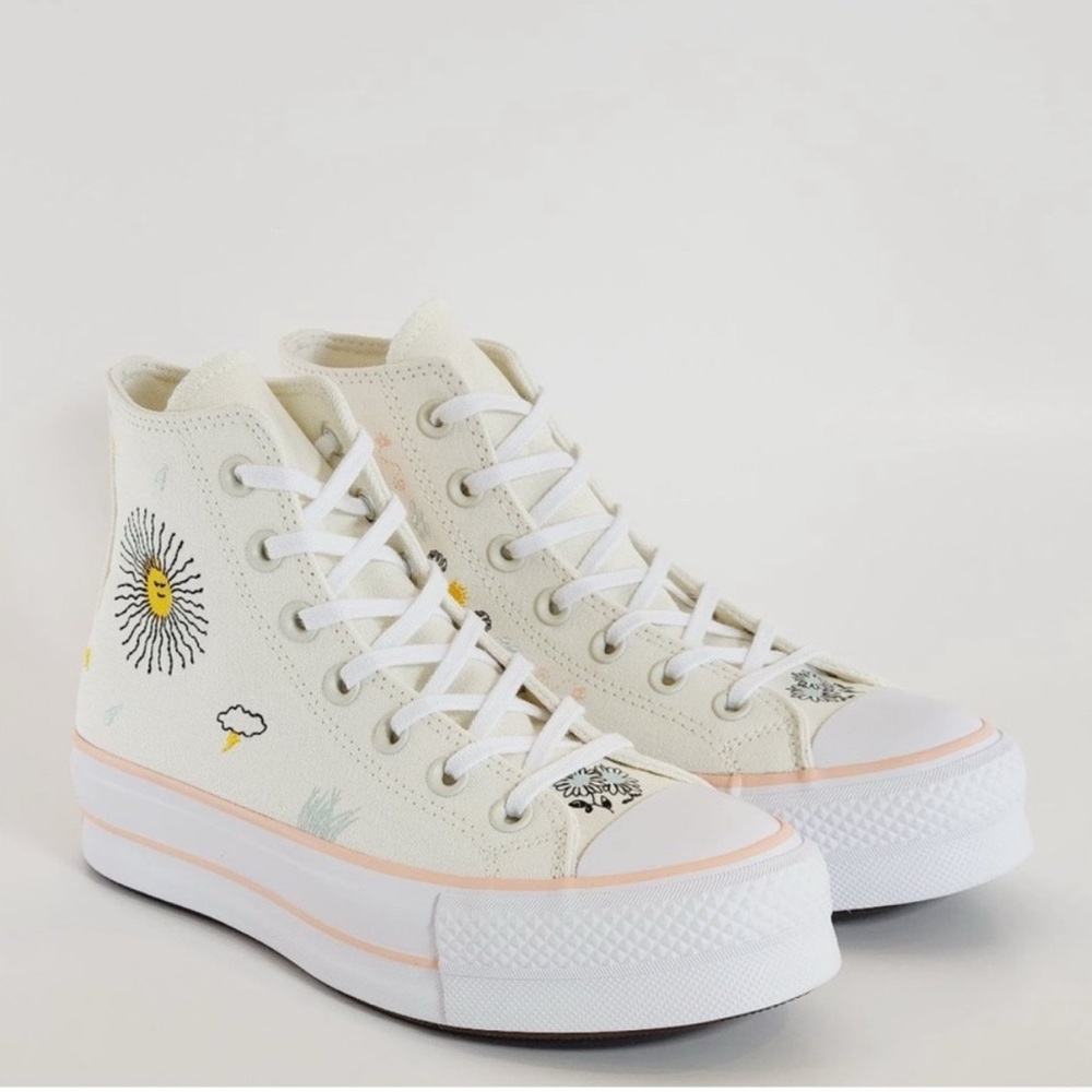 Converse Cream High-Top Sneakers size 36